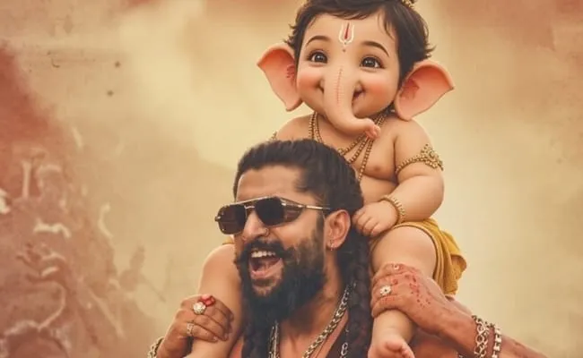 Jadal Nani’s Playful Snap with Mini Ganesha Sparks Fan Buzz