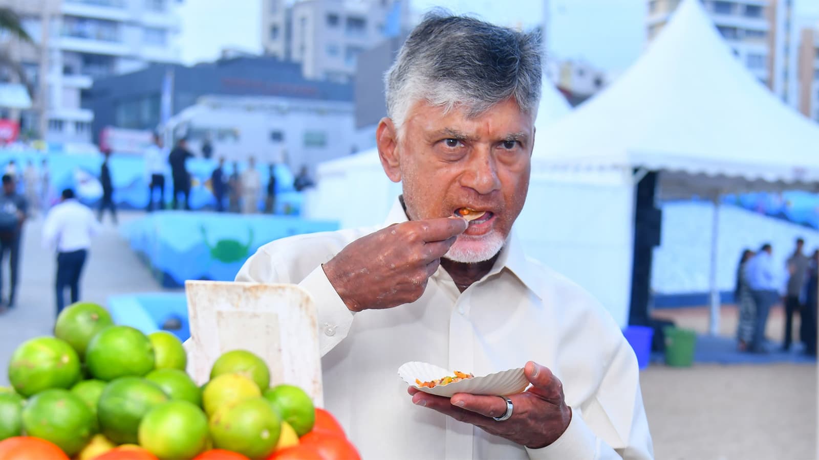 CM Naidu’s RK Beach Tour Highlights Clean‑Coast Drive and Local Flavours